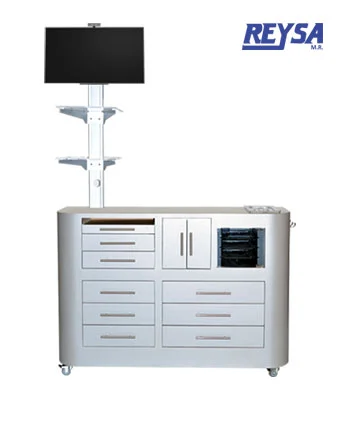 Mueble para instrumental con torre y dos placas y mariposa de 1.30 m